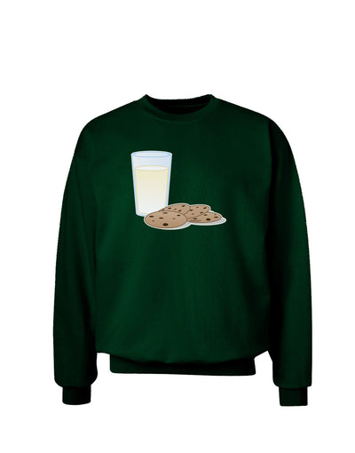 Milk and Cookies Design Adult Dark Sweatshirt-Sweatshirts-TooLoud-Deep-Forest-Green-Small-Davson Sales