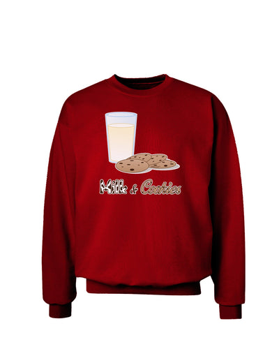 Milk and Cookies Design Text Adult Dark Sweatshirt-Sweatshirts-TooLoud-Deep-Red-Small-Davson Sales