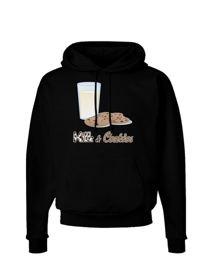 Milk and Cookies Design Text Dark Hoodie Sweatshirt-Hoodie-TooLoud-Black-Small-Davson Sales