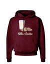 Milk and Cookies Design Text Dark Hoodie Sweatshirt-Hoodie-TooLoud-Maroon-Small-Davson Sales