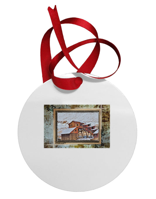 Mine Scene Colorado Circular Metal Ornament by TooLoud-Ornament-TooLoud-White-Davson Sales