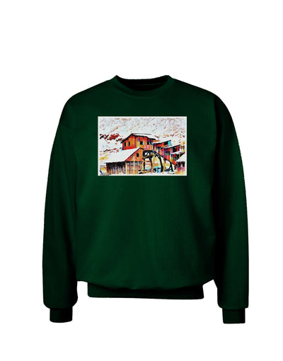 Mine Scene Colorado Watercolor Adult Dark Sweatshirt-Sweatshirts-TooLoud-Deep-Forest-Green-Small-Davson Sales