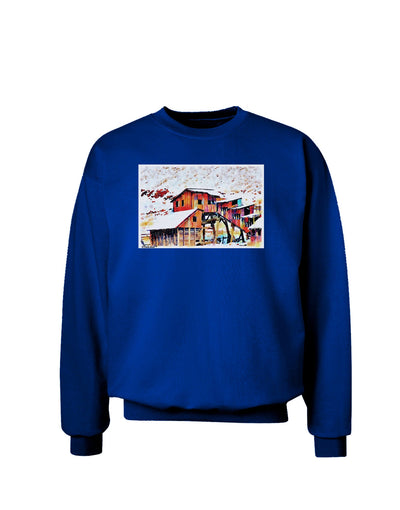 Mine Scene Colorado Watercolor Adult Dark Sweatshirt-Sweatshirts-TooLoud-Deep-Royal-Blue-Small-Davson Sales