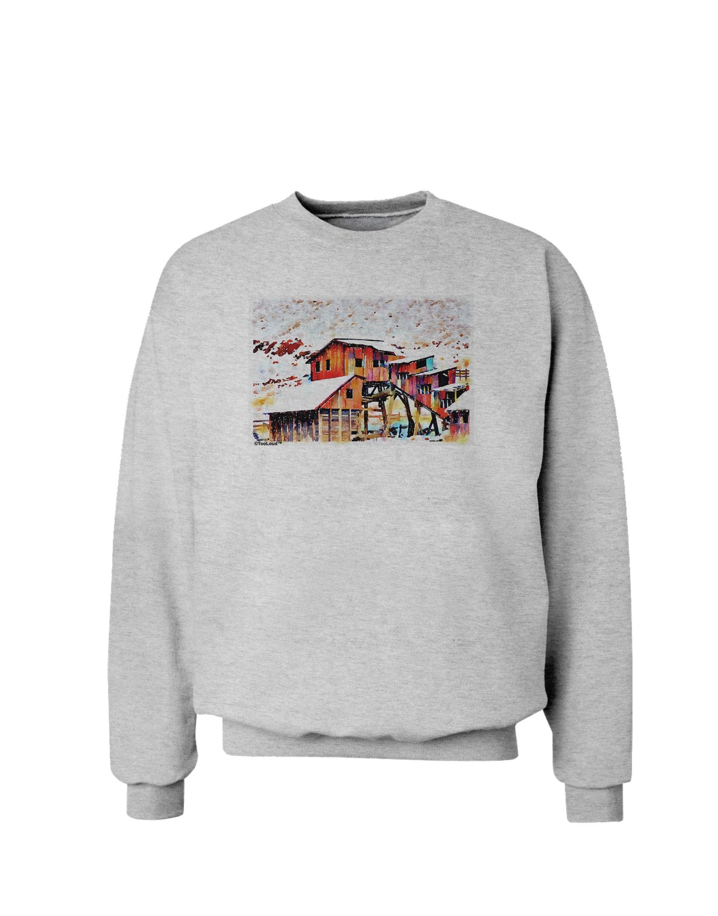Mine Scene Colorado Watercolor Sweatshirt-Sweatshirts-TooLoud-AshGray-Small-Davson Sales