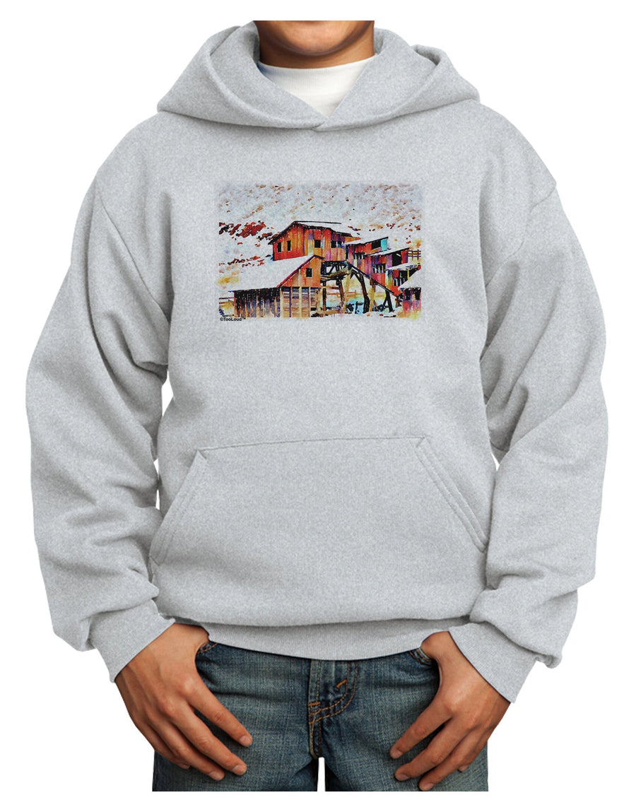 Mine Scene Colorado Watercolor Youth Hoodie Pullover Sweatshirt-Youth Hoodie-TooLoud-White-XS-Davson Sales