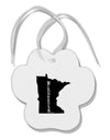 Minnesota - United States Shape Paw Print Shaped Ornament-Ornament-TooLoud-White-Davson Sales