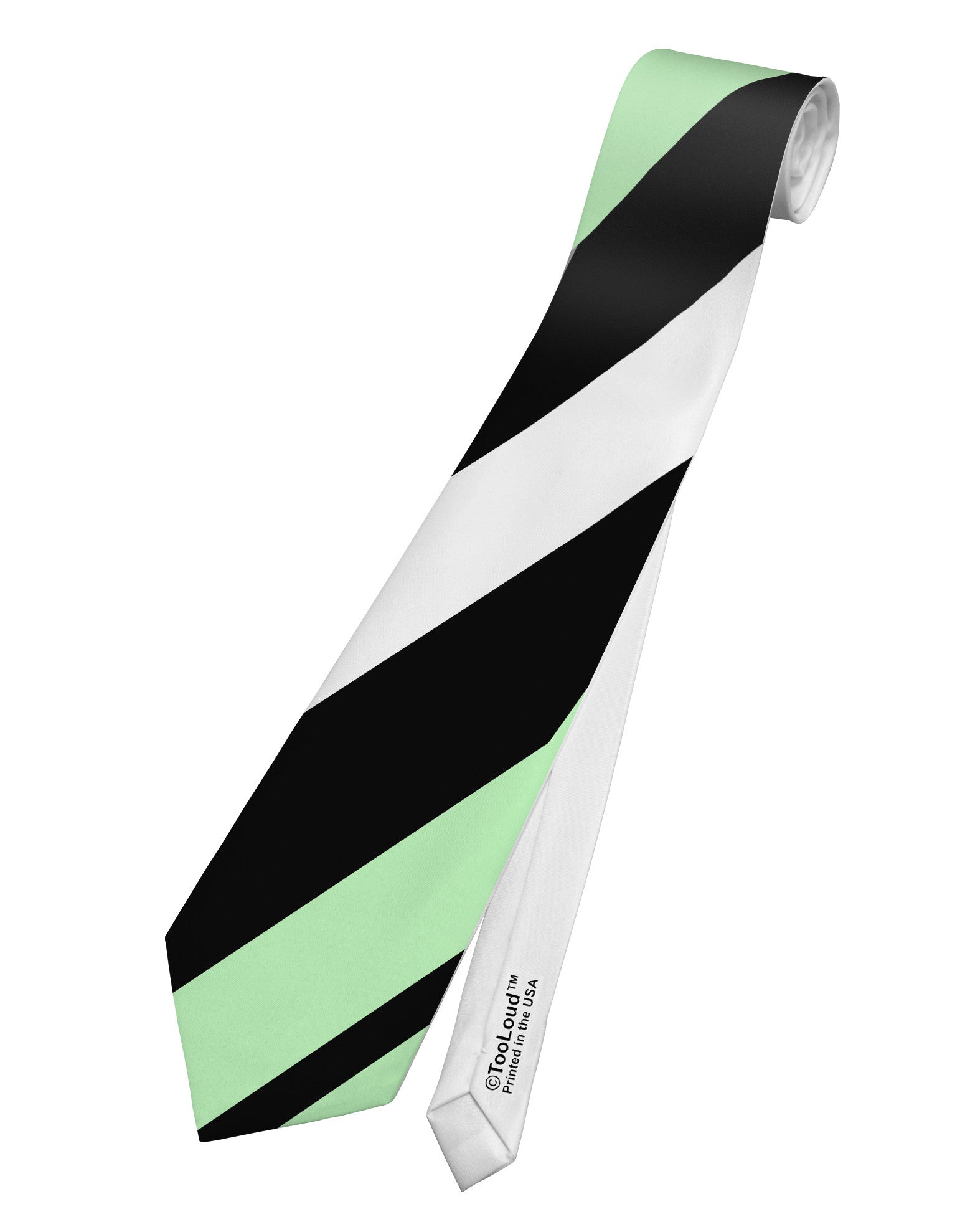 Minty Fresh Cubism Printed White Necktie All Over Print by