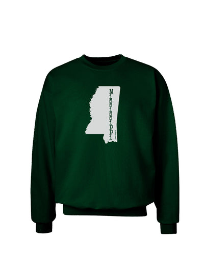 Mississippi - United States Shape Adult Dark Sweatshirt-Sweatshirts-TooLoud-Deep-Forest-Green-Small-Davson Sales