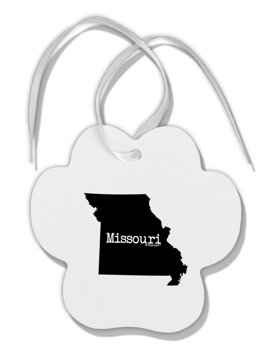 Missouri - United States Shape Paw Print Shaped Ornament-Ornament-TooLoud-White-Davson Sales