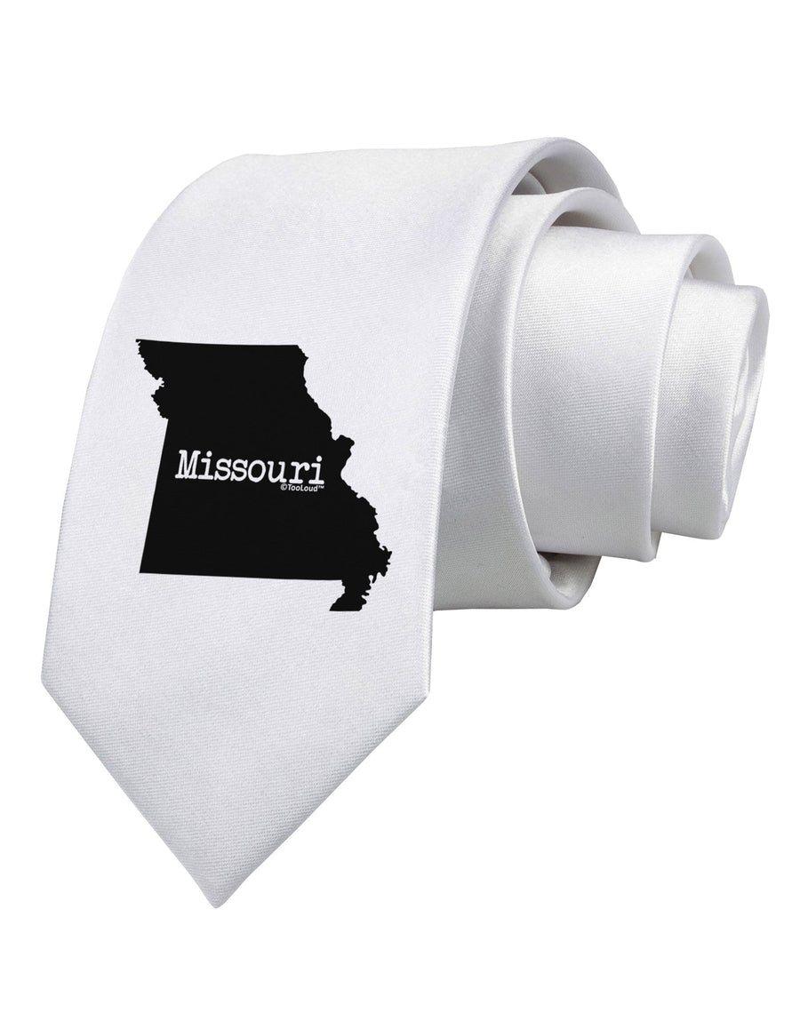 Missouri - United States Shape Printed White Necktie