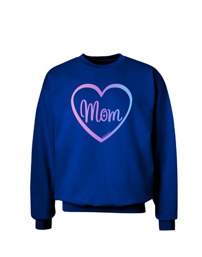 Mom Heart Design - Gradient Colors Adult Dark Sweatshirt by TooLoud-Sweatshirts-TooLoud-Deep-Royal-Blue-Small-Davson Sales