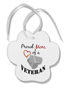 Mom of Veteran Paw Print Shaped Ornament-Ornament-TooLoud-White-Davson Sales