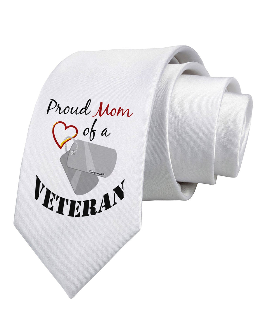 Mom of Veteran Printed White Necktie