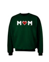 Mom Pixel Heart Adult Dark Sweatshirt-Sweatshirts-TooLoud-Deep-Forest-Green-Small-Davson Sales