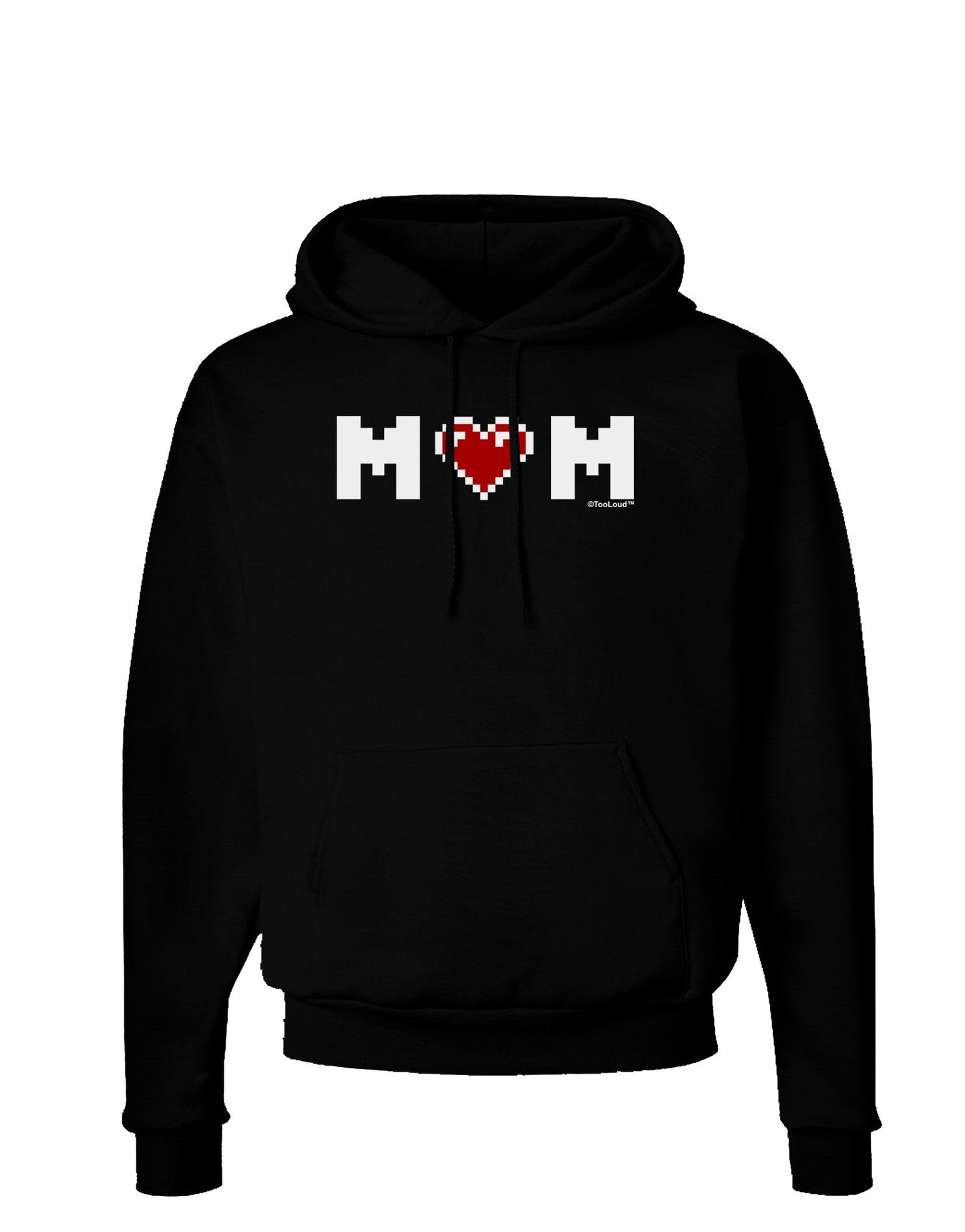 Mom Pixel Heart Dark Hoodie Sweatshirt-Hoodie-TooLoud-Black-Small-Davson Sales