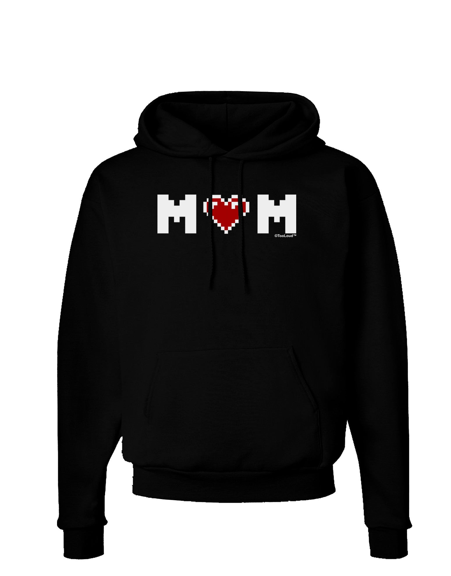 Mom Pixel Heart Dark Hoodie Sweatshirt-Hoodie-TooLoud-Black-Small-Davson Sales