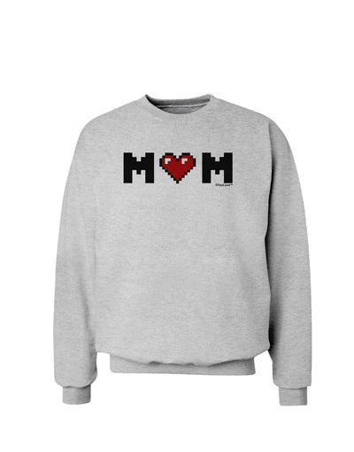 Mom Pixel Heart Sweatshirt-Sweatshirts-TooLoud-AshGray-Small-Davson Sales