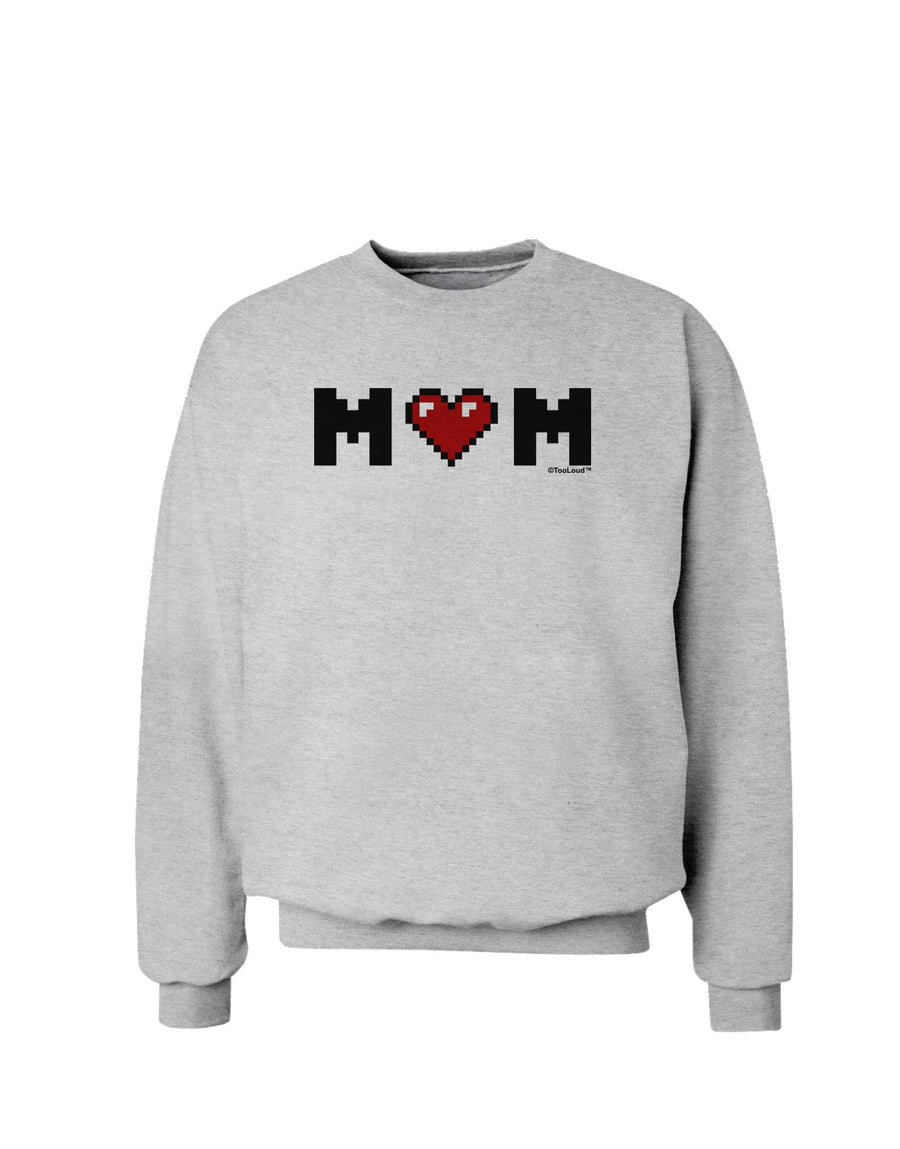 Mom Pixel Heart Sweatshirt-Sweatshirts-TooLoud-White-Small-Davson Sales