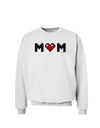 Mom Pixel Heart Sweatshirt-Sweatshirts-TooLoud-White-Small-Davson Sales