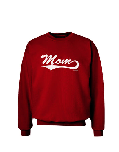 Mom - Sports Tail Script Adult Dark Sweatshirt by TooLoud-Sweatshirts-TooLoud-Deep-Red-Small-Davson Sales