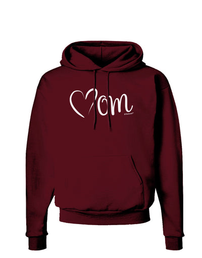 Mom with Brushed Heart Design Dark Hoodie Sweatshirt by TooLoud-Hoodie-TooLoud-Maroon-Small-Davson Sales