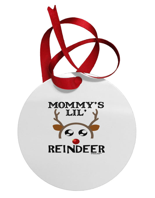 Mommy's Lil Reindeer Boy Circular Metal Ornament-Ornament-TooLoud-White-Davson Sales