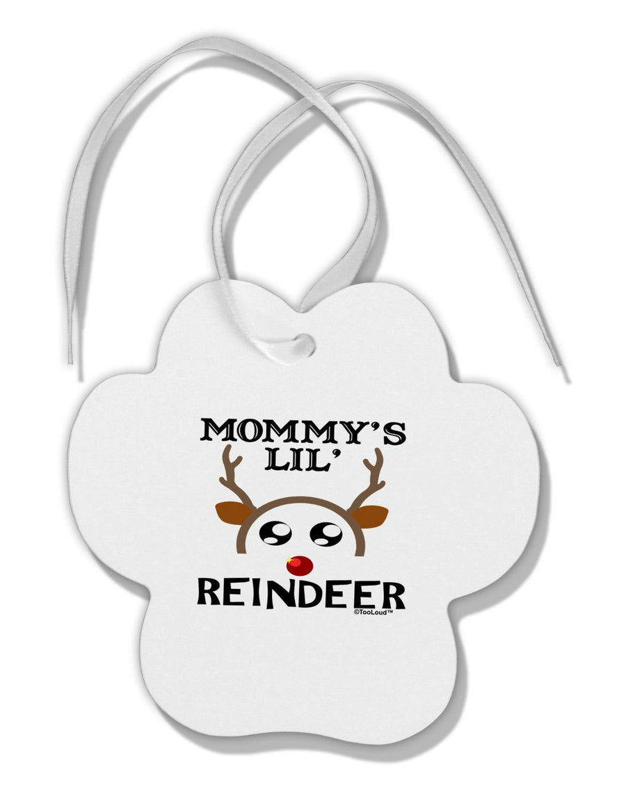 Mommy's Lil Reindeer Boy Paw Print Shaped Ornament-Ornament-TooLoud-White-Davson Sales