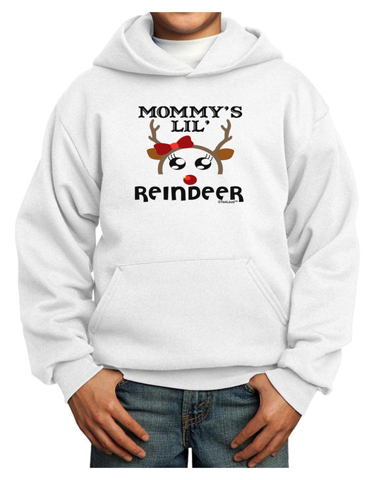 Mommy's Lil Reindeer Girl Youth Hoodie Pullover Sweatshirt-Youth Hoodie-TooLoud-White-XS-Davson Sales