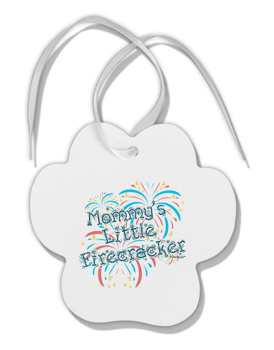 Mommy's Little Firecracker Paw Print Shaped Ornament-Ornament-TooLoud-White-Davson Sales