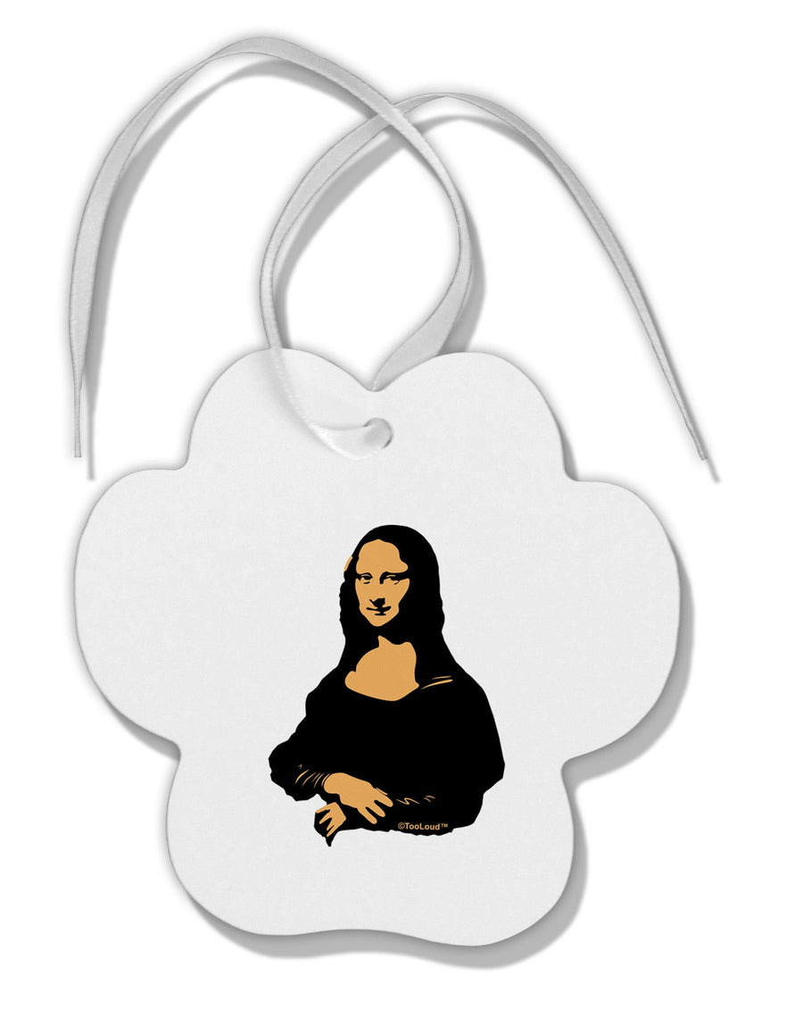 Mona Cutout Paw Print Shaped Ornament-Ornament-TooLoud-White-Davson Sales