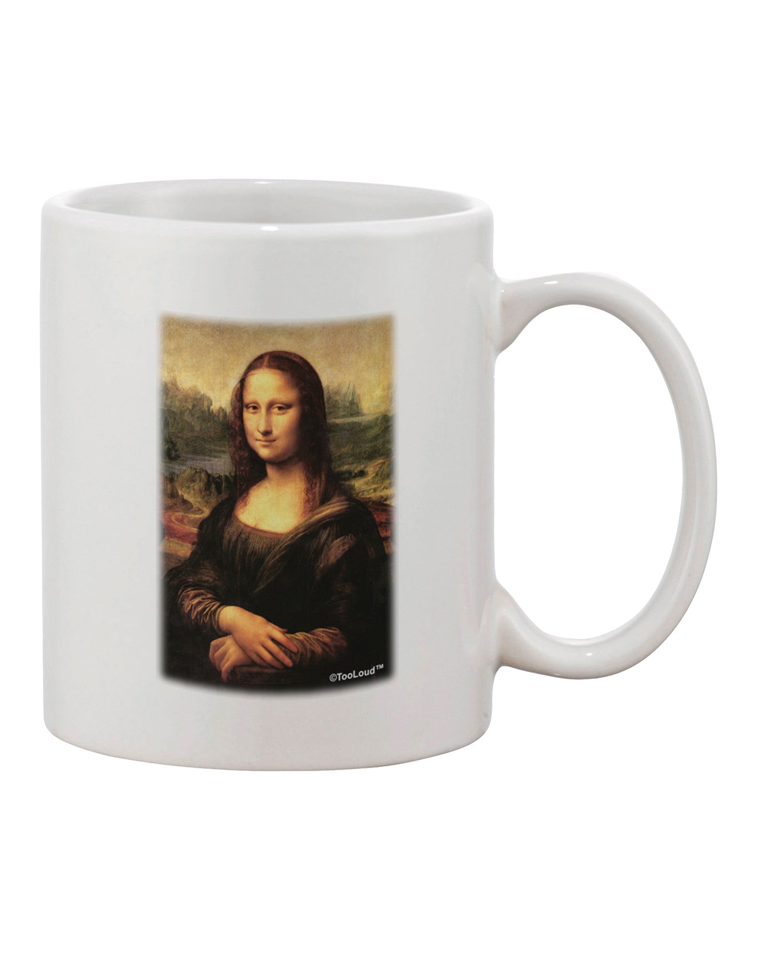 Mona Lisa Inspired 11 oz Coffee Mug - Perfect for Art Enthusiasts TooLoud-11 OZ Coffee Mug-TooLoud-White-Davson Sales