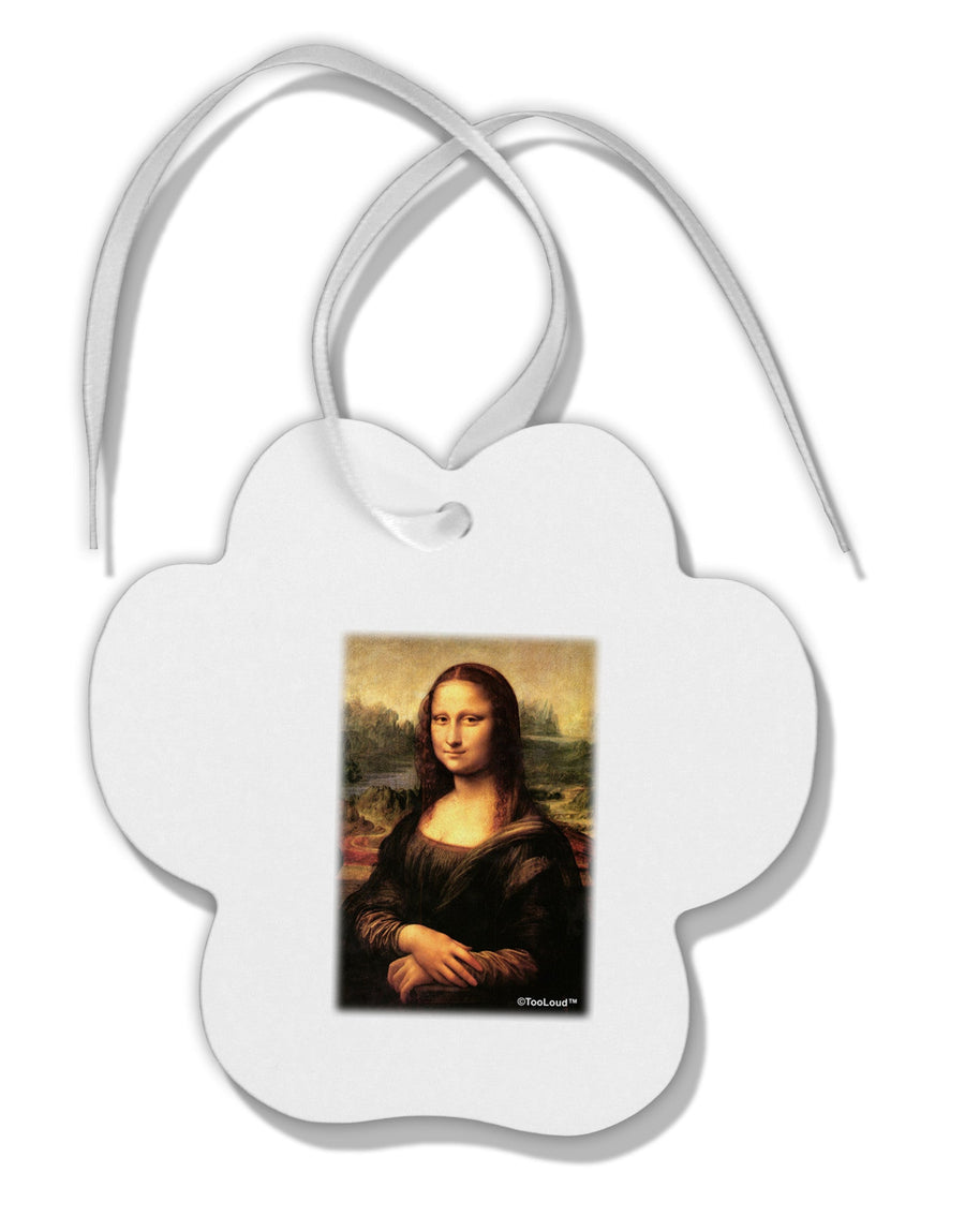 Mona Painting Paw Print Shaped Ornament-Ornament-TooLoud-White-Davson Sales