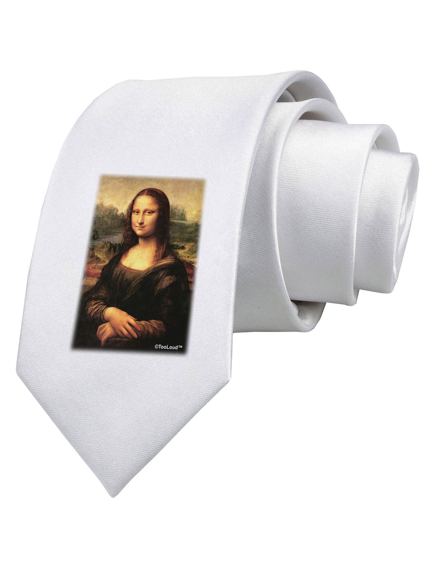 Mona Painting Printed White Necktie