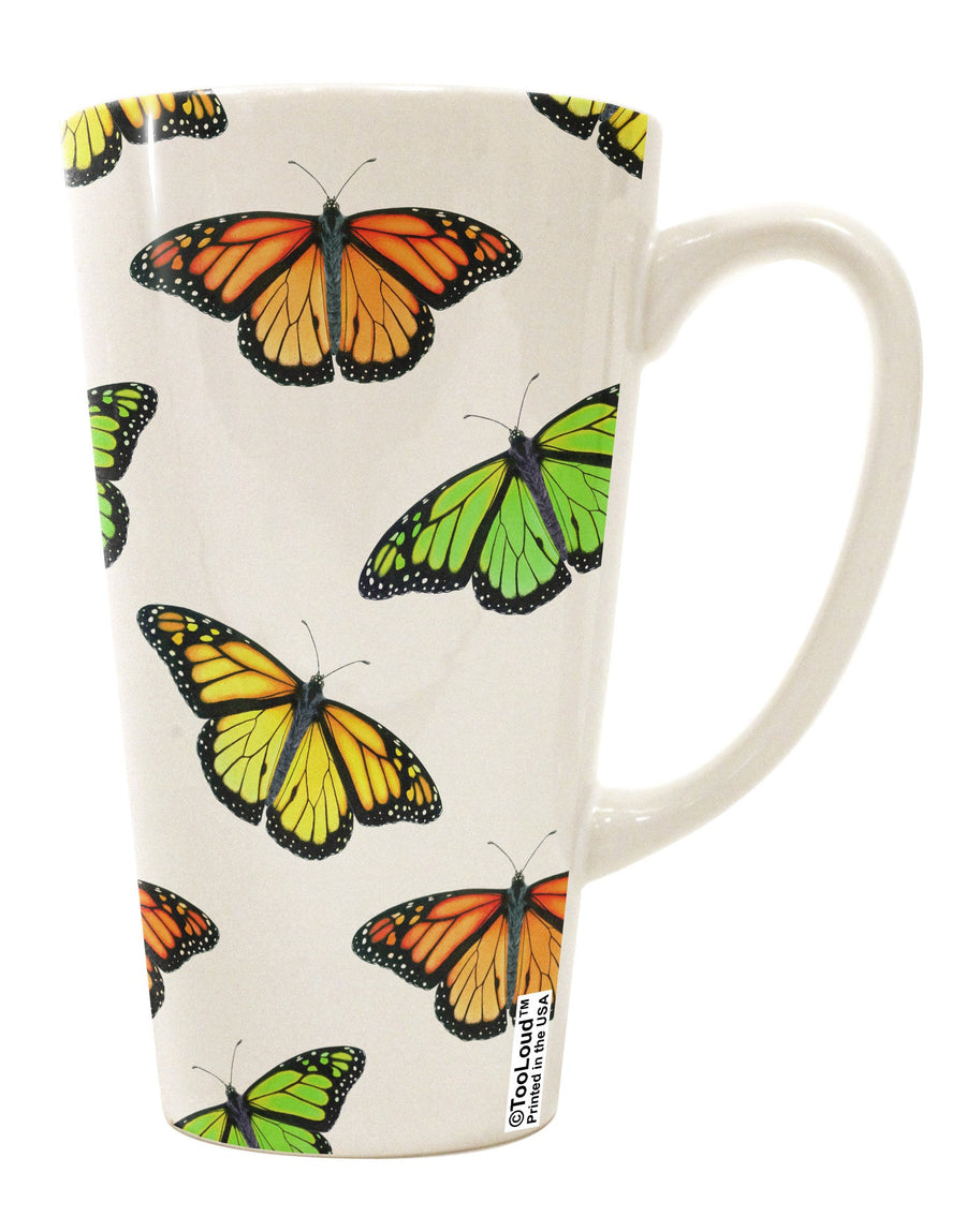 Monarch Butterflies AOP 16 Ounce Conical Latte Coffee Mug - Expertly Crafted Drinkware-Conical Latte Mug-TooLoud-White-Davson Sales