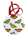 Monarch Butterflies AOP Circular Metal Ornament All Over Print-Ornament-TooLoud-White-Davson Sales