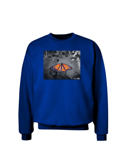 Monarch Butterfly Photo Adult Dark Sweatshirt-Sweatshirts-TooLoud-Deep-Royal-Blue-Small-Davson Sales