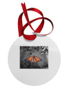 Monarch Butterfly Photo Circular Metal Ornament-Ornament-TooLoud-White-Davson Sales