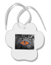 Monarch Butterfly Photo Paw Print Shaped Ornament-Ornament-TooLoud-White-Davson Sales