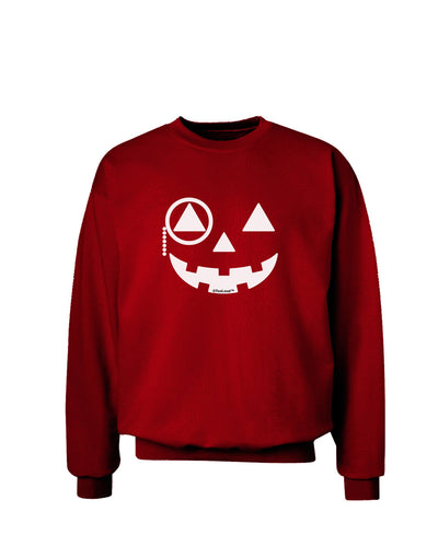 Monocle Jack-o-Lantern B-W Adult Dark Sweatshirt-Sweatshirts-TooLoud-Deep-Red-Small-Davson Sales