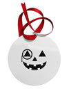 Monocle Jack-o-Lantern B-W Circular Metal Ornament-Ornament-TooLoud-White-Davson Sales