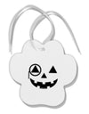 Monocle Jack-o-Lantern B-W Paw Print Shaped Ornament-Ornament-TooLoud-White-Davson Sales