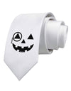 Monocle Jack-o-Lantern B-W Printed White Necktie