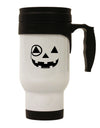 Monocle Jack-o-Lantern B-W Stainless Steel 14oz Travel Mug-Travel Mugs-TooLoud-White-Davson Sales