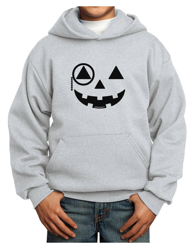 Monocle Jack-o-Lantern B-W Youth Hoodie Pullover Sweatshirt-Youth Hoodie-TooLoud-Ash-XS-Davson Sales