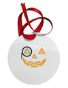 Monocle Jack-o-Lantern Color Circular Metal Ornament-Ornament-TooLoud-White-Davson Sales