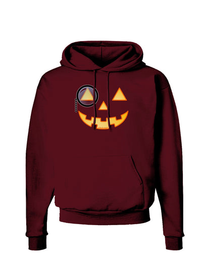 Monocle Jack-o-Lantern Color Dark Hoodie Sweatshirt-Hoodie-TooLoud-Maroon-Small-Davson Sales