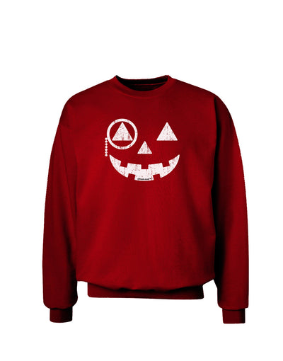 Monocle Jack-o-Lantern Distressed Adult Dark Sweatshirt-Sweatshirts-TooLoud-Deep-Red-Small-Davson Sales