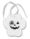 Monocle Jack-o-Lantern Distressed Paw Print Shaped Ornament-Ornament-TooLoud-White-Davson Sales