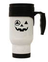 Monocle Jack-o-Lantern Distressed Stainless Steel 14oz Travel Mug-Travel Mugs-TooLoud-White-Davson Sales