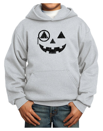 Monocle Jack-o-Lantern Distressed Youth Hoodie Pullover Sweatshirt-Youth Hoodie-TooLoud-Ash-XS-Davson Sales